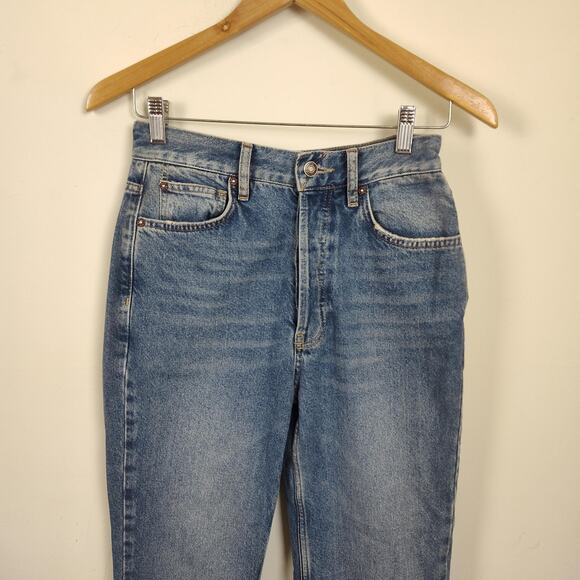 Free People We The Free Jeans Womens 25 Blue High Rise Button Fly Vintage Wash - Picture 3 of 14